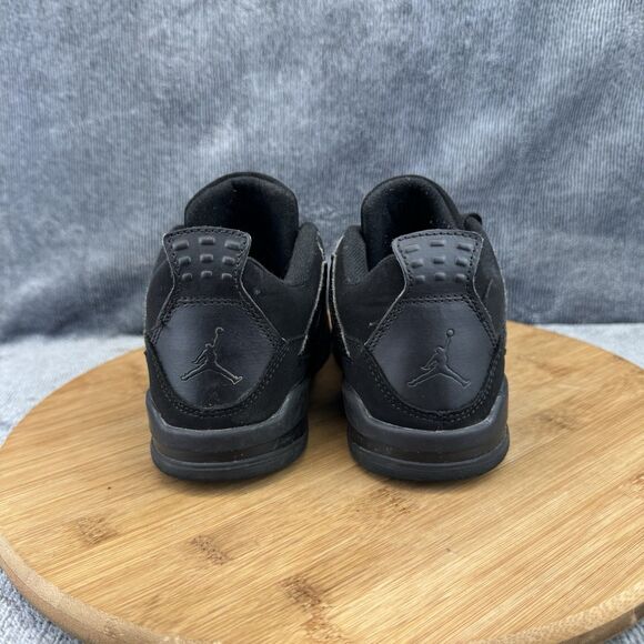 Nike Air Jordan 4 Retro Shoe Boy Size 1Y Black Cat Basketball Sneaker CU1110-010 - Picture 4 of 9